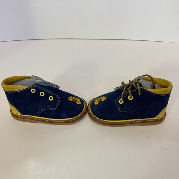 Kids Blue Suede Ankle Boot 15 Size 7-8? Pooh Bear Mexico Unbranded Missing Lace - Picture 6 of 11